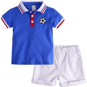 Conjunto de ropa para niños, polo de manga corta, camiseta, pantalones cortos, conjunto de 2 piezas, conjuntos casuales para niños