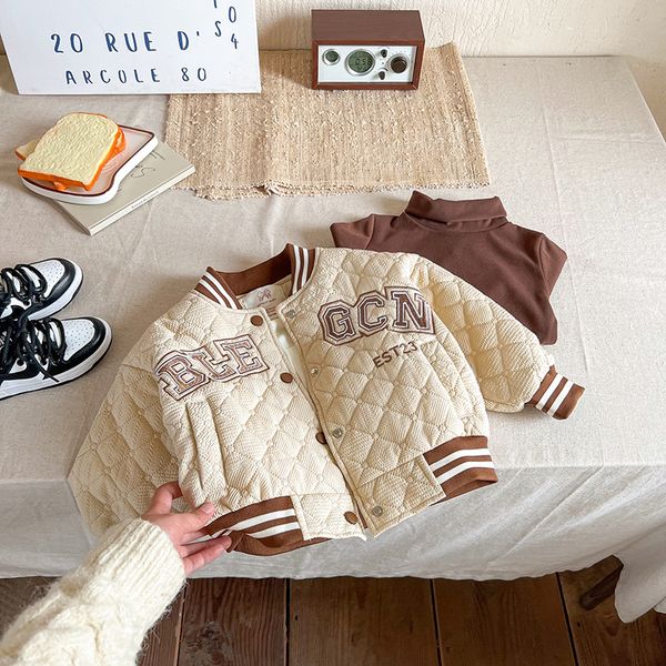 garçons vêtements de marque mode enfants marque bébé baseball jersey coton veste bébé coton veste rembourré manteau chaud monogrammé tops vêtements d'hiver