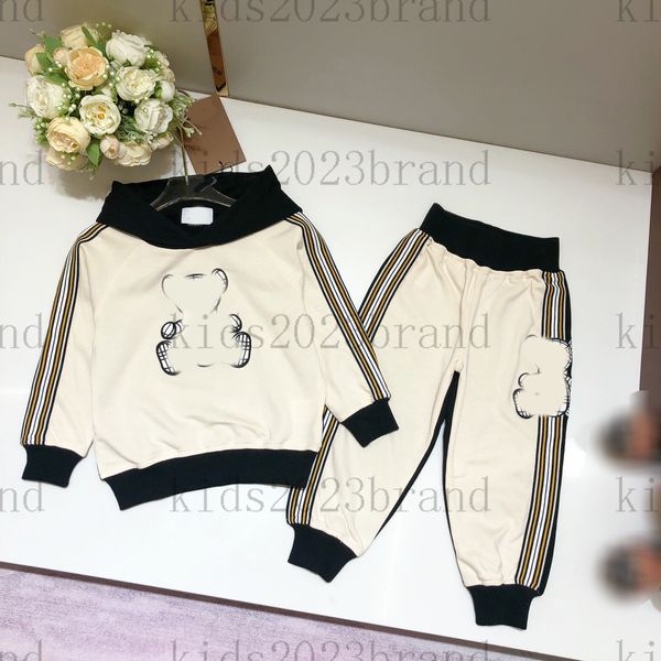 Sets con capucha de diseñador de niños 2023SS High End Childs Chaquetas con capucha con pantalones largos Dos piezas Sets Fashion Kids Track Sport Sports Sports Wear 100-160cm