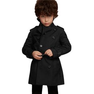 Garçons Double boutonnage Trench Coat Enfants Classique Trench Vestes Coupe-Vent Revers Veste Printemps Automne Robe Outwear Peacoat 231225