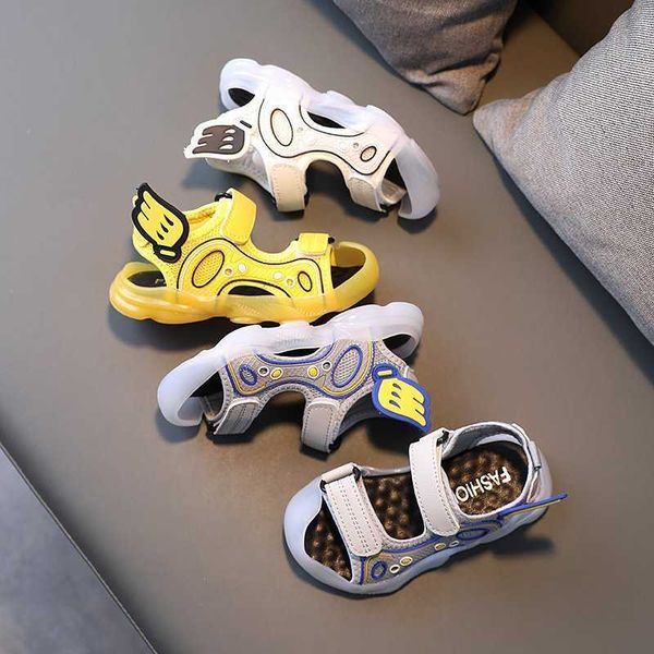 Garçons Mode Sandales De Sport D'été Enfants Chaussures À Fond Mou Bébé Mignon Bonbons Petites Ailes Anti-coup De Pied Sandales De Plage 210713