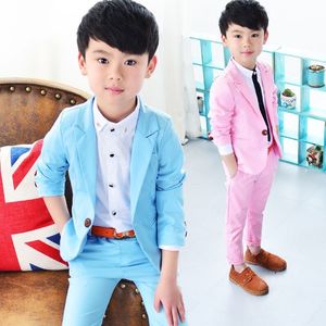 Trajes escolares formales para niños para bodas Prince Kids Party Tuxedos Boys Gentlemen Birthday Dress Blazer Pants 2PCS Costume 783 S2