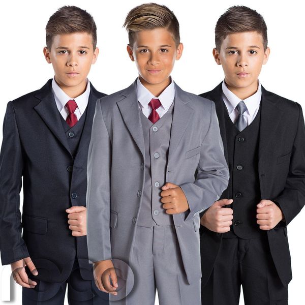 Trajes formales para niños Traje de cena de esmoquin de boda de tres piezas Niños pequeños Niños pequeños Trajes de ropa formal Traje (chaquetas + chalecos + pantalones)