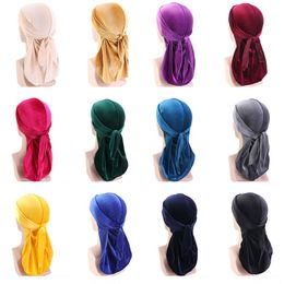 Jongens Meisje Fluwelen Durag Lange Staart Hoofd Wraps Kind Dorag Durags Turban Pruiken Piraat Caps Headscarf Hip Hop Hoeden Haarovertrek Accessoires 572 Y2