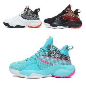 Jongens Meisjes Basketbalschoenen Zwart Wit Blauw Schokabsorptie Scholieren Competitie Sporttraining Mannen Vrouwen Outdoor Atletiek Sneakers Goede Prijs A015