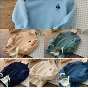 Jongens Meisjes Half Hoge Hals Dieptepunt Shirt Voor Herfst Winter Midden En Oude Kinderen Warme Kinder Hoodie Met Lange Mouwen Trend Onderlaag