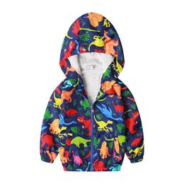Jongens meisjes hoodies jassen cartoon dinosaurussen herfst lente dieren baby peuter sweatshirts kinderen jongens rits kleding jas jas 210529