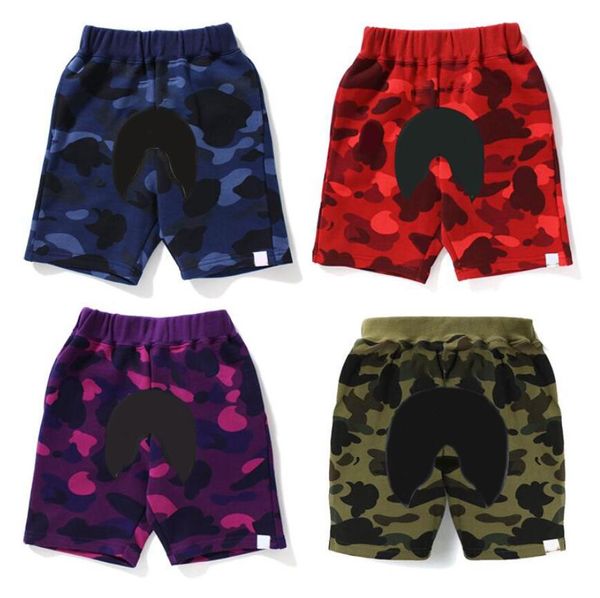 Garçons Filles Shorts D'été Enfants Camouflage Casual Pantalon Court Enfants Unisexe Lettres Bouche Imprimé Short Lâche 6 Couleurs