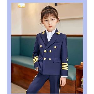 Jongens meisjes soldaat piloot kapitein cosplay foto jurk school kinderen beaufitul verjaardagspak kinderen bruiloft performance slijtage