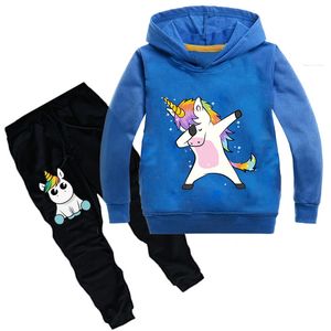 Garçons Filles Sport Vêtements Ensemble Pour Bébé Fille Garçon Licorne Cheval À Capuche T-shirt Pantalon Survêtement Enfants Costumes Enfants Vêtements Ensembles LJ200915