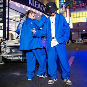Jongens meisjes streetwear hiphop losse casual pakken sets blazer jas pant children mode show podium kleding jeugd kostuums 240328