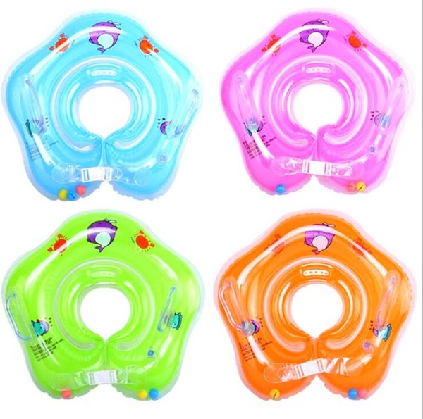 Anneau flottant pour le cou des garçons et les filles, cercle de natation pour bébé, sports nautiques d'été, anneaux flottants, matelas de piscine d'eau flottant pour nourrissons avec cloches, accessoire de natation