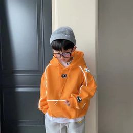 Sweats à capuche pour garçons Sweatshirts Tops en coton Lumineux Chaud Épaissir Plus Velours Hiver Automne Enfant Pull Bébé Enfants Enfants 231229