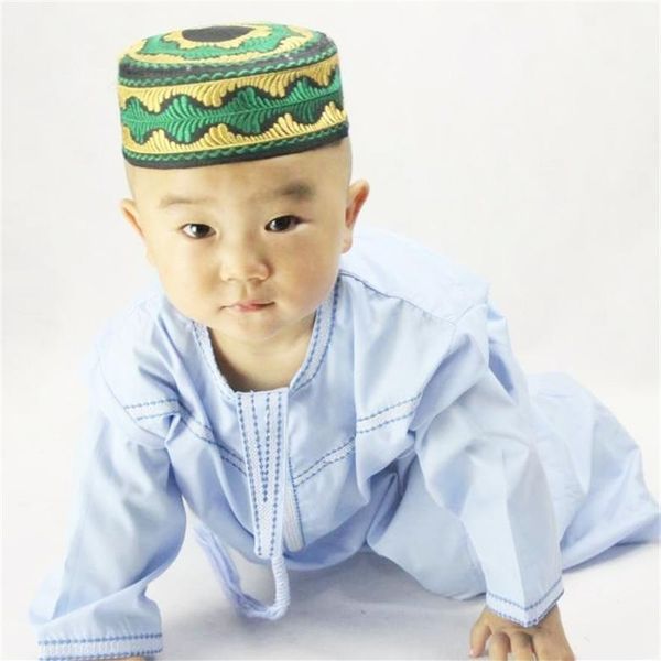 Garçons vêtements islamiques enfants musulman Thobe arabe Abaya Robes pour bébé garçon caftan Islam enfant vêtements enfant en bas âge 1-3 ans Jubba Thobe232l