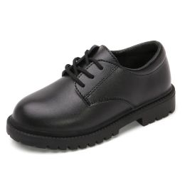 Chaussures de garçons Chaussures en cuir pour les grands enfants Taille 27-38 pour Big Boy Shoes Formal Wedding Style British Simple Black