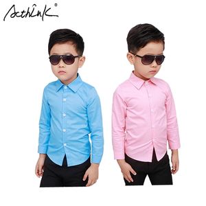 Niños Sólido Camisas casuales Niños Algodón Manga larga Primavera Rosa Boda Niños Vestido formal 210713