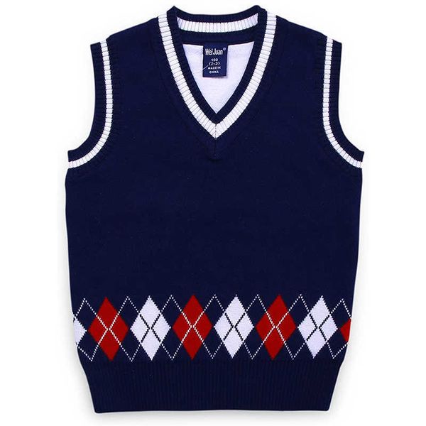 Boys suéter chaleco Casual V cuello sin mangas Pullover School School abrigo de cintura 2-7T Y1024