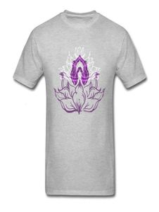 Jongens Tee Lotus Devout Mannen Grijze T-shirts Katoen Hoge Kwaliteit Tops T-shirt Cartoon Bloemen Ontwerp Casual Kleding Kinderen8315696