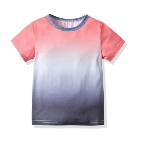 Garçons Tie Dye T-shirts Tops Kids Girls Casual Girls Tie Dye Childrens T-shirt Summer Summer Sleve Tees Tops 210413
