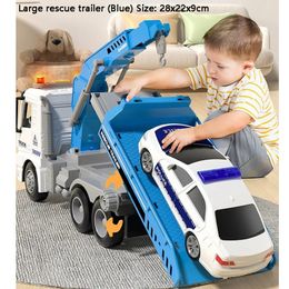 Toys Boys Large inertia Trailer Transport Transport Crane Engineering Model Children s Sound Educational Sound and Light Toy Car cadeau 231221