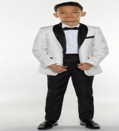 Boys Tuxedo Boys Cena Suits Trajes formales para niños Tuxedo para niños ocasión formal de esmoquin de trajes blancos y negros para hombres pequeños tres 2876890