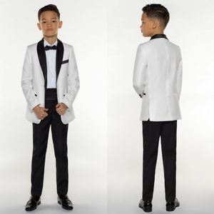 Esmoquin para niños Trajes de cena para niños Trajes formales para niños Esmoquin para niños Esmoquin Ocasión formal Trajes blancos y negros para hombres pequeños Tres piezas