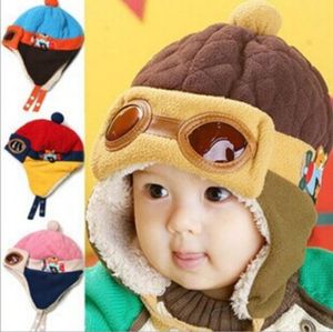 Gorro de aviador cálido de invierno para niños, Gorro infantil con orejeras de ganchillo, Gorro de lana para bebé, Accesorios para niños