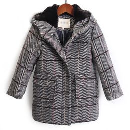 Manteau en laine pour garçon, Long, en coton épais, 214 ans, 240108