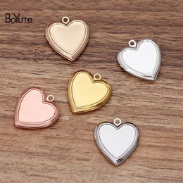 BoYuTe 10 Piezas Lote 22 5MM Metal Latón En forma de corazón Medallón de memoria Puede insertar Po Locket Pendant249b