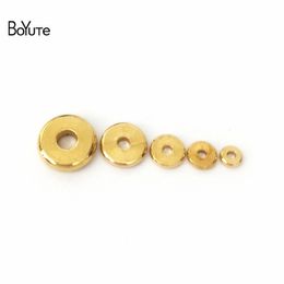 BoYuTe 100 pièces 3MM 4MM 5MM 6MM 7MM 8MM 10MM 12MM rond en métal laiton bricolage perles d'espacement en vrac pour la fabrication de bijoux 255B