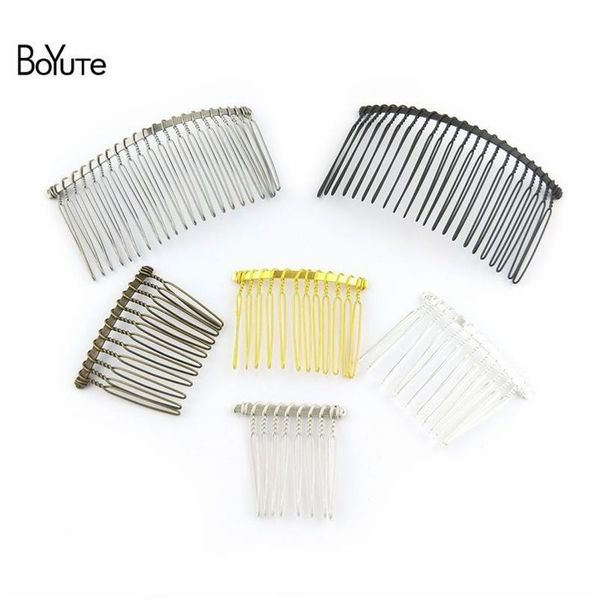 Boyute 10pcs vintage a mano hecha de bricolaje pein de metal peinador de metal base 6 colores chapados accesorios de joyería para el cabello de bricolaje para mujeres308y