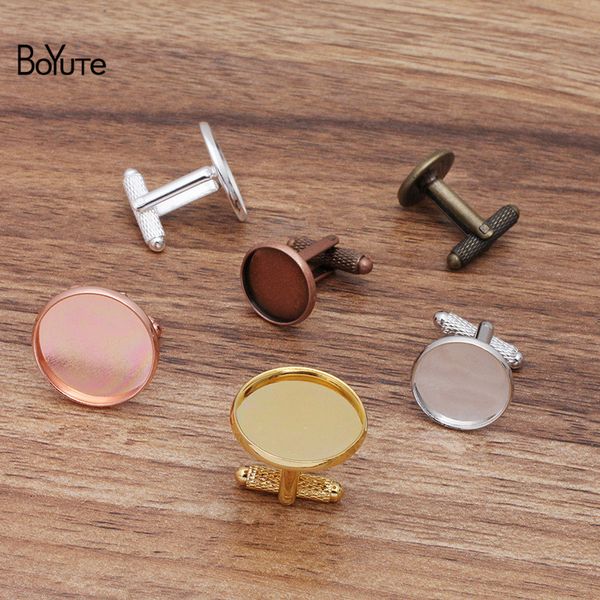 BoYuTe, lote de 20 piezas, 6 colores, redondo, 12MM, 14MM, 16MM, 18MM, 20MM, Base de cabujón, gemelos, bandeja en blanco, bisel, accesorios de joyería Diy Comp259Y