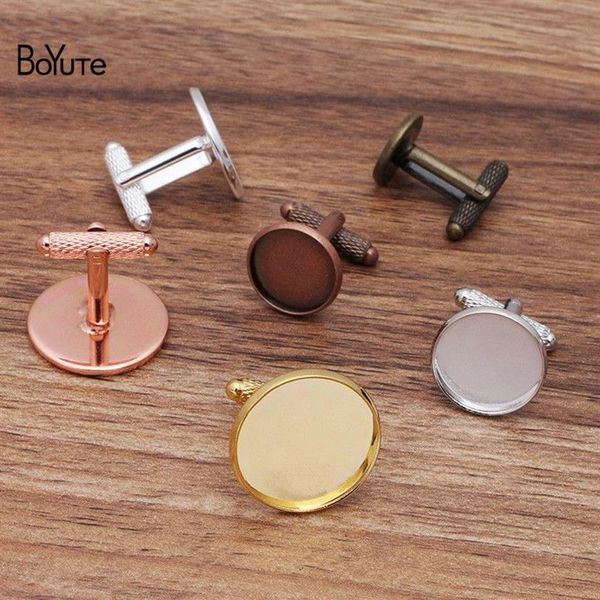 BoYuTe, lote de 20 piezas, 6 colores, redondo, 12MM, 14MM, 16MM, 18MM, 20MM, Base de cabujón, gemelos, bandeja en blanco, bisel, accesorios de joyería Diy Comp2298