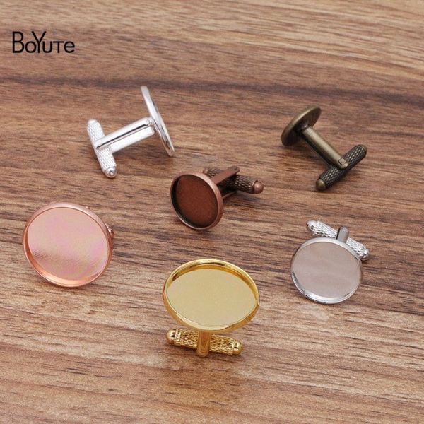 BoYuTe 20 piezas lote redondo 12-14-16-18-20MM gemelos en blanco bandeja Base bisel Vintage Diy accesorios de joyería hecha a mano 311L