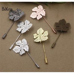 BoYuTe 20 pièces 5 couleurs plaqué Style Vintage 29 32MM feuille d'érable Base broche broches bijoux à bricoler soi-même accessoire 302H