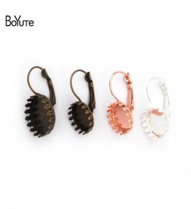 Boyute 40 stcs 7 kleuren vergulde clip oorbellen leeg randbak 15 mm ronde cabochon base instelling DIY -materiaal voor sieraden Making2074007