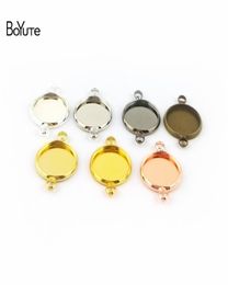 Boyute 50 stcs Round 10121416182025mm Cameo Cabochon Base Setting Diy Connector Charms Blank Tray Sieraden Bevindingen Silver PLA3153376