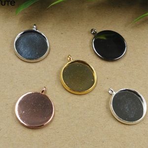 BoyUte 50pcs Silver plaqué pendentif Blank Tray 10 mm 12 mm 14 mm 16 mm 18 mm 20 mm 25 mm Capée Cabochon Base Réglage pour les bijoux Make248i