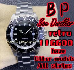 BP 116600 Sea Dweller Vintage Luxury Men's Watch 904L roestvrij staal, 3135 mechanische beweging. 40 mm duikbedrijf zwemmen