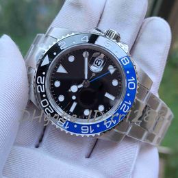 BP Factory GMT Montres pour hommes V2 126710 Lunette en céramique noir-bleu Jubilee 40MM Calendrier super lumineux CAL.2813 Mouvement Automatique Montres-bracelets pour hommes