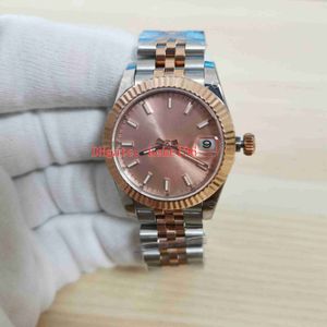 BP Fashion Wtach Relojes de pulsera 126231 36 mm Esfera de diamante rosa Acero inoxidable Oro rosa Cristal de zafiro Jubileo Dos tonos Mecánico Automático Relojes para mujer