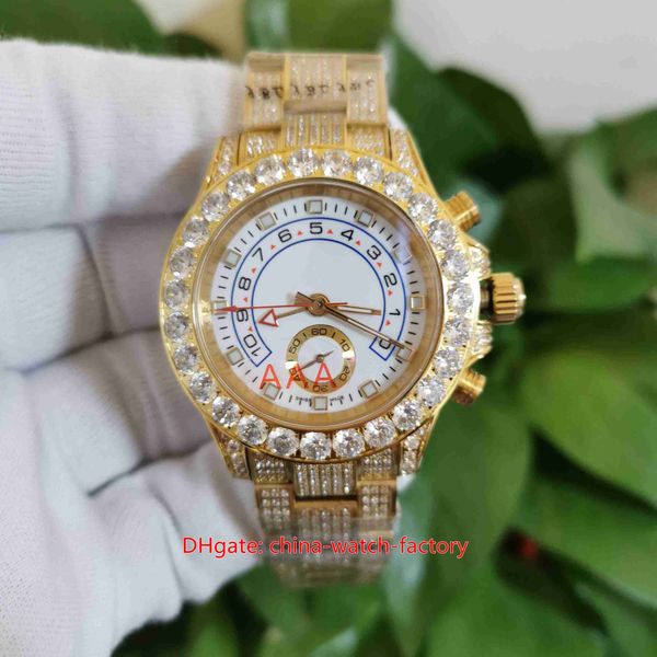 BP Maker Mens Watch Top Quality 44mm 116688 Full Diamond Bezel Bracelet 18k Yellow Gold Watches No Chronograph Asia 2813 Movement Automatic Men's Wristwatches