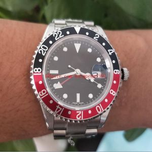 BP Quality Watches 40 mm vintage zwarte en rode rand zwarte wijzerplaat 1675 2813 beweging mechanisch automatisch herenhorloges240T