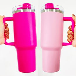 Gravure au laser sans BPA gravure à double paroi en acier inoxydable Barbie flamant rose gobelet extincteur de 40 oz sports de plein air pour boissons froides cadeaux au meilleur rapport qualité-prix avec poignée