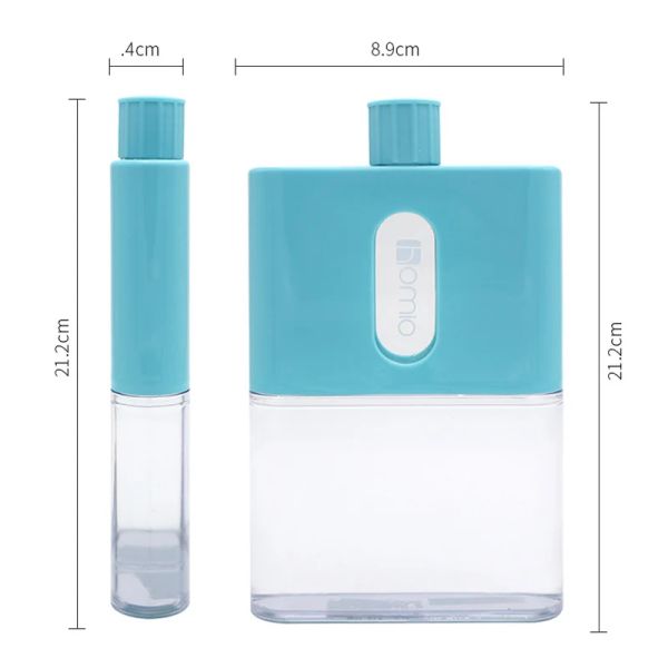 BPA Free Travel Plastic Flat Water Bottle 500ml A6 A5 Paper Bottle Bottle Flat Bottle Portable Porthibrles Flask