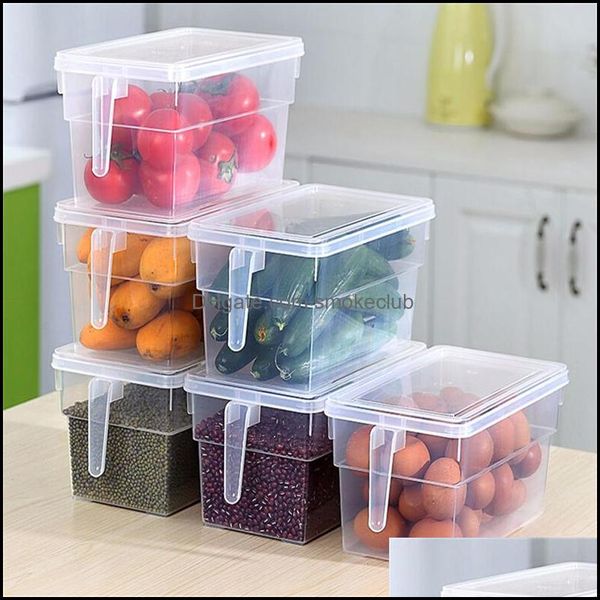 Bpa Cocina Caja de almacenamiento transparente Granos Frijoles Organizador sellado Contenedor de alimentos Cajas de refrigerador 201029 Entrega de gotas 2021 Pan Organi