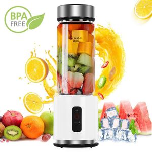 BPA USB Oplaadbare Smoothie Blender Batterij Persoonlijke 380 ml Glas Smoothie Blender Juicer Gemakkelijk Kleine Portable244k