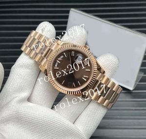 BPF GMF Factory besttime Heren Super Heren Dag Datum 40MM Romeinse groene wijzerplaat 904L Staal Dag Datum 40 RG 18K Rose Gouden Gecanneleerde Bezel Automatische Saffier Horloges