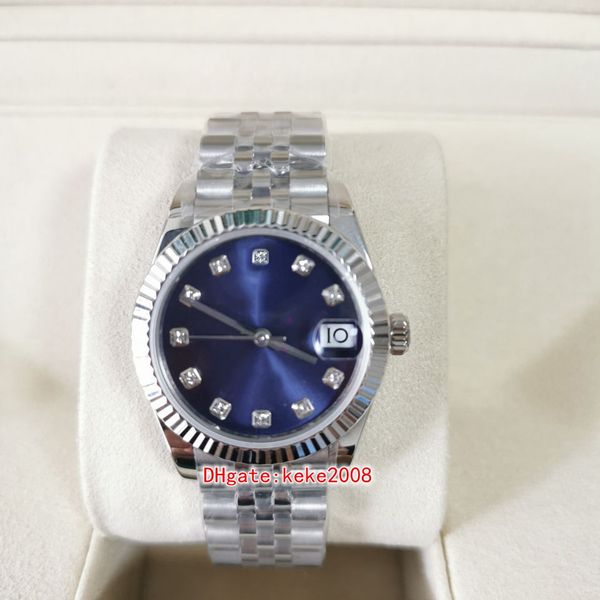 BPF dames montres Miss 126234 31 mm diamant bleu Cadran Acier Inoxydable Saphir Jubilé Bracelet 2813 Mouvement Automatique mécanique montre femme montres-bracelets