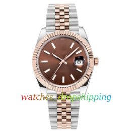 BPF Montre pour homme Cadran chocolat 41 mm Mouvement automatique 2813 Lunette cannelée Bracelet jubilé lumineux 126331 Verre saphir étanche BP Factory Montres-bracelets